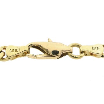 Gouden gourmet/fantasie schakelarmband, Ophalen of Verzenden, Gebruikt, Goud, Goud