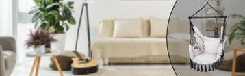 Hangstoel Indoor Outdoor Crème 170x100x150cm (Stoelen), Verzenden, Nieuw