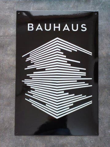 Bauhaus - enamel sign BAUHAUS Emailschild Block Emaille