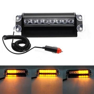 ORANJE Dashboard flitser - 8 LED - zuignap bevestiging, Ophalen of Verzenden, Nieuw