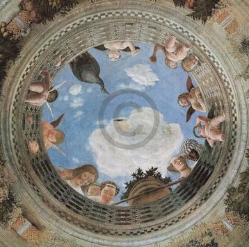 Kunstdruk Andrea Mantegna - Camera degli sposi 95x95cm, Verzenden, Nieuw