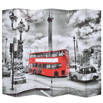 vidaXL Kamerscherm inklapbaar Londen bus 228x170 cm zwart en, Verzenden, Nieuw
