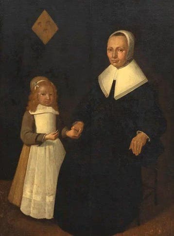 Nederlandse school (XVII) - Portrait of a Mother and, Antiek en Kunst, Kunst | Schilderijen | Klassiek