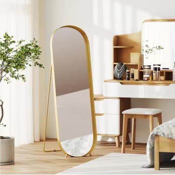 Staande Spiegel 160×50 cm – Gouden Frame, Full-Body Design, Huis en Inrichting, Kasten | Overige, Verzenden, Nieuw