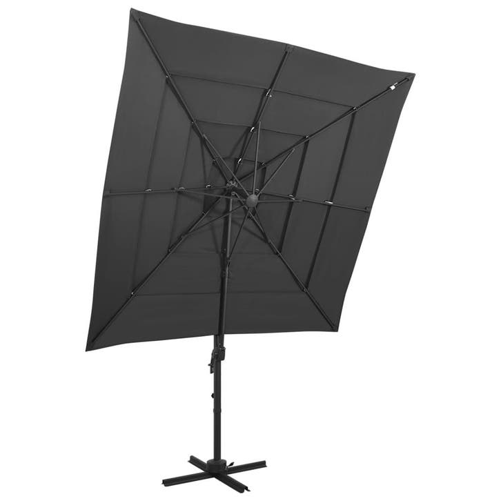 vidaXL Parasol 4-laags met aluminium paal 250x250 cm, Tuin en Terras, Parasols, Nieuw, 2 tot 3 meter, Verzenden