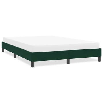 vidaXL Bedframe zonder matras 140x210 cm fluweel donkergroen, Verzenden, Stof, Groen, Nieuw