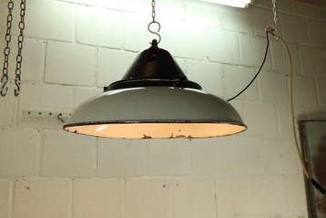 Plafondlamp - Vintage industriële emaille hanglamp -