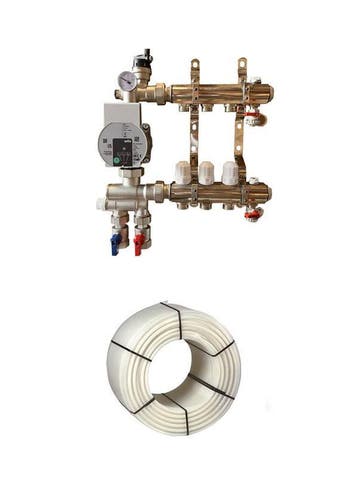 5 groep basic verdeler + 500mtr vloerverwarmingsbuis set, Doe-het-zelf en Verbouw, Verwarming en Radiatoren, Ophalen of Verzenden