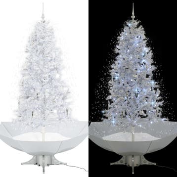 vidaXL Kerstboom sneeuwend met paraplubasis 190 cm wit, Verzenden, Nieuw