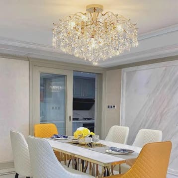 Luxe Kristallen Plafondlamp met LED - Sfeervolle Hanglamp vo, Huis en Inrichting, Lampen | Hanglampen, Verzenden, Nieuw