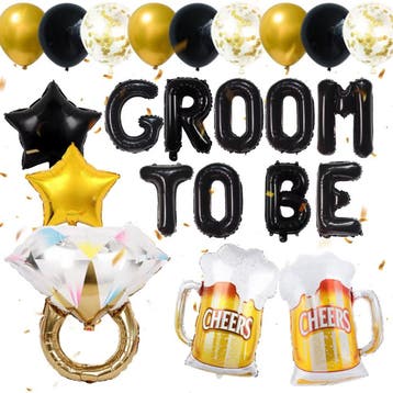 Vrijgezellenfeest set met sjerp, buttons en zonnebrillen, Ophalen of Verzenden, Nieuw, Feestartikel, Overige