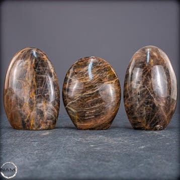 Elegante maansteen vrijvormen-set – Drie met de hand, Verzamelen