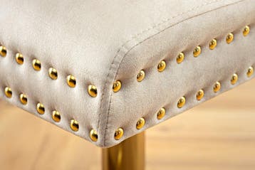 In hoogte verstelbare barkruk CASTLE DELUXE beige fluweel, Ophalen of Verzenden, Nieuw