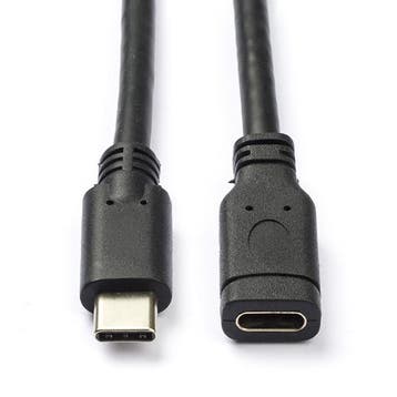 USB C verlengkabel | 1 meter | USB 3.0 (Zwart), Verzenden, Nieuw