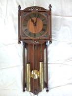 Wandklok - AMS - Hout, Koper - 1960-1970 - Vintage