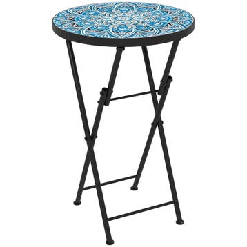 TRUUSK Inklapbare Bijzettafel met Mozaïekontwerp - Ø35,5 x 5, Verzenden, Nieuw