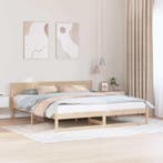 vidaXL Bedframe met hoofdeinde Naturel 180 x 200 cm Massief, Verzenden, Nieuw, Bruin, Hout