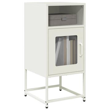 vidaXL Nachtkastje 36x39x78 cm koudgewalst staal wit, Minder dan 50 cm, Verzenden, Nieuw, Minder dan 100 cm