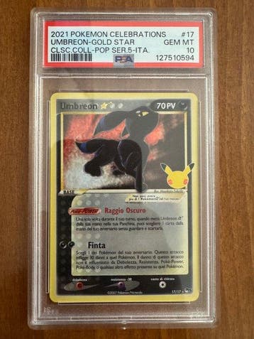Pokémon - 1 Graded card - Umbreon #17 Foil, Secret rare -, Hobby en Vrije tijd, Verzamelkaartspellen | Pokémon, Nieuw