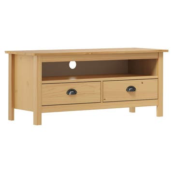 vidaXL Tv-meubel Hill 110x40x47 cm grenenhout honingbruin, Minder dan 50 cm, Verzenden, Nieuw, Minder dan 100 cm