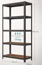 Stellingkast met 5Verstelbare Planken–Heavy Duty–180×90x40cm, Verzenden, Nieuw in verpakking