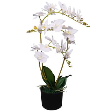 vidaXL Kunstplant orchidee met pot 65 cm wit, Verzenden, Nieuw
