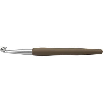 Haaknaalden, afm 8, L: 14,5 cm, afm 8 mm, bruin, 1 stuk, Nieuw