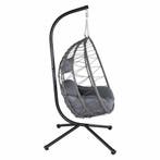 Polyrotan Hangstoel Aria - Donkergrijs - Incl. onderstel, Huis en Inrichting, Verzenden, Nieuw