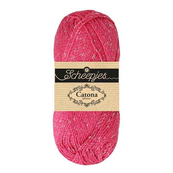 Scheepjes Catona Shine - 114 Shocking Pink - Silver - Kato, Ophalen of Verzenden, Nieuw