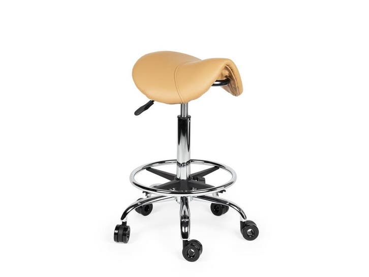 Kapperskruk Beige - Standaard Zithoogte met Voetsteun, Huis en Inrichting, Krukjes, In hoogte verstelbaar, Nieuw, Kunststof