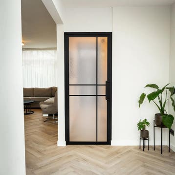 Stalen Binnendeur - 6 Vlaks - Kathedraalglas - Luxe design, Minder dan 80 cm, Binnendeur, Nieuw, Metaal