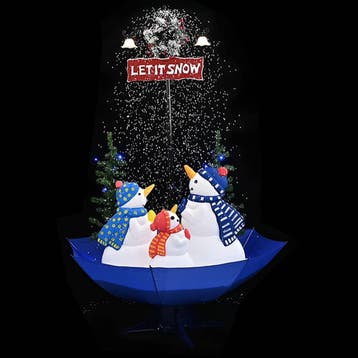 vidaXL Kerstboom sneeuwend met paraplubasis 170 cm PVC blauw, Verzenden, Nieuw