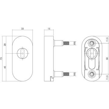 Intersteel Veiligheidsschuifrozet SKG2 ovaal met, Verzenden, Nieuw