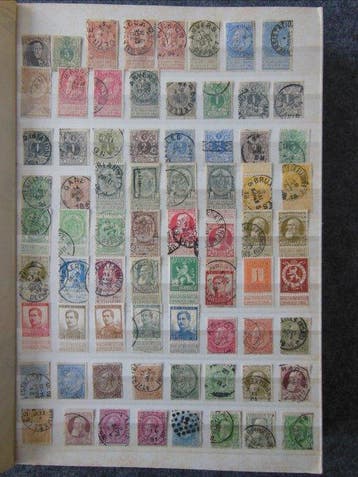 België 1851/1993 - Gevarieerde samenstelling in dik stokboek, Gestempeld
