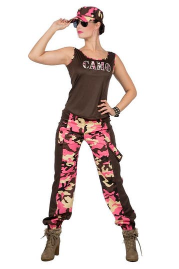 Soldaat Camouflage Kostuum Vrouw Roze, Kleding | Dames, Ophalen of Verzenden, Nieuw