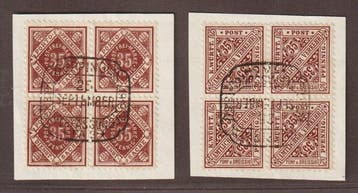 Württemberg 1919 - WÜRTTEMBERG 132 + 256 VIERERBLOCKS, Postzegels en Munten, Gestempeld