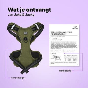 2dekans | Jake en Jacky Hondentuigje - Anti-Trek Tuig -, Dieren en Toebehoren, Ophalen of Verzenden, Zo goed als nieuw