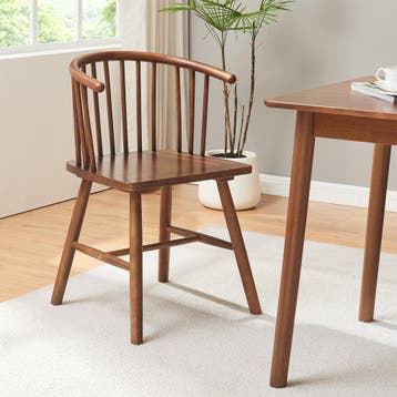 Eetkamerstoel Stami 79x53x47,5 cm set van 2 walnootkleurig [, Huis en Inrichting, Verzenden, Nieuw