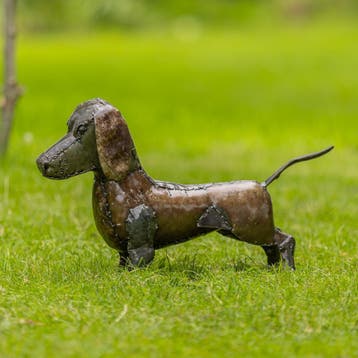 Beeld: metalen teckel, Antiek en Kunst, Kunst | Beelden en Houtsnijwerken, Ophalen of Verzenden