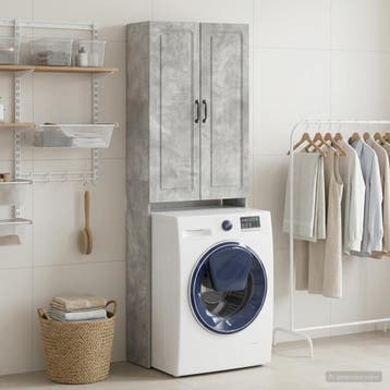 vidaXL Toiletkast UTRECHT Betongrijs 66 x 25,5 x 190 cm, Verzenden, Nieuw