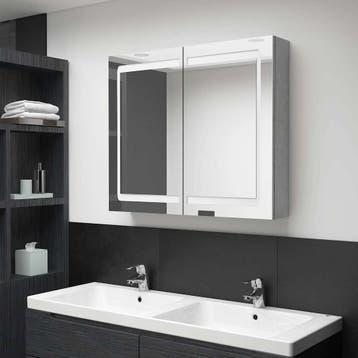 vidaXL Badkamerkast met spiegel en LED 80x12x68 cm, Verzenden, Nieuw