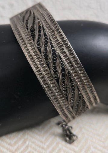 Armband - Zilver, Prachtig goudsmedenwerk, barokke stijl uit, Antiek en Kunst