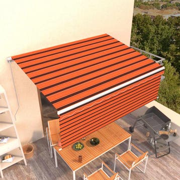 vidaXL Luifel handmatig uittrekbaar met rolgordijn 4,5x3m, Verzenden, Nieuw