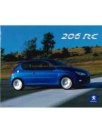 2002 PEUGEOT 206 RC BROCHURE ENGELS, Nieuw, Peugeot, Author