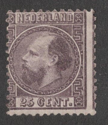 Nederland 1867 - Tweede uitgifte: Koning Willem III: 25c, Postzegels en Munten, Gestempeld