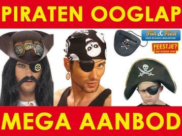 Piraten ooglap kopen - Ooglapjes voor piraat - Accessoires, Ophalen of Verzenden, Nieuw