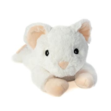 Warmte knuffel Muis - wit - 30 cm - magnetron opwarmknuffel, Verzenden, Nieuw