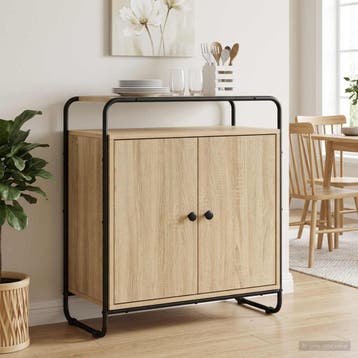 vidaXL Dressoir Sonoma Eiken 68 x 35 x 75 cm Bewerkt hout, Huis en Inrichting, Kasten | Dressoirs, Verzenden, Nieuw, Overige houtsoorten