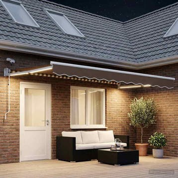 vidaXL Elektrisch Uittrekbaar Zonnescherm Taupe, Verzenden, Nieuw