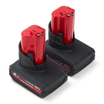 2-pack Milwaukee M12 HB5 High Output accus 12, origineel, Verzenden, Nieuw